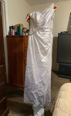 White custom made small dress .