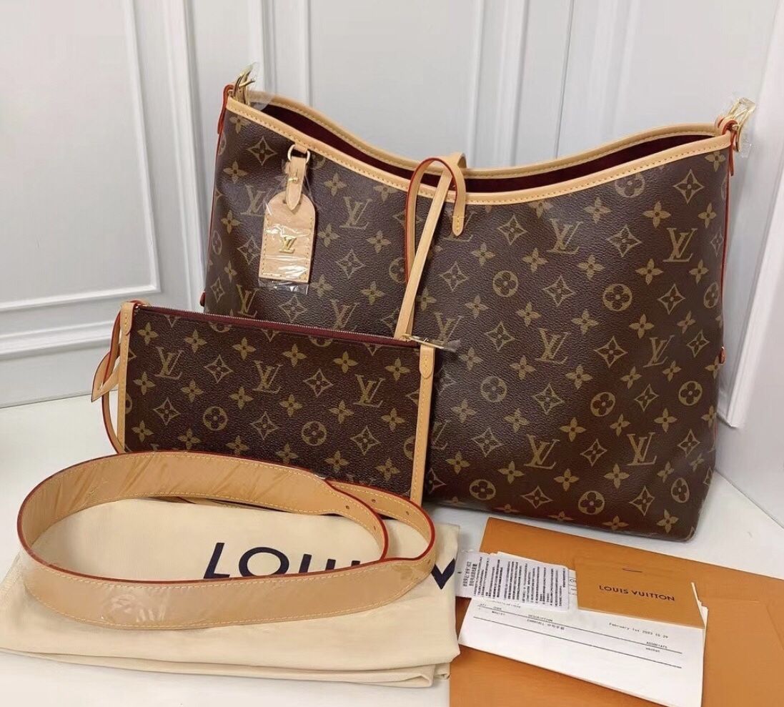 LOUIS VUITTON LV Carryall MM Classic Old Flower Coated Canvas and Cowhide(p256)78