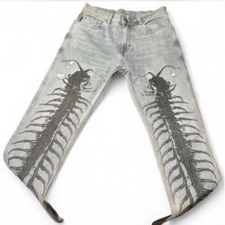 PLEASURES mens Crawler Centipede Denim Jeans 30”