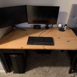 Wood Top Computer Desk