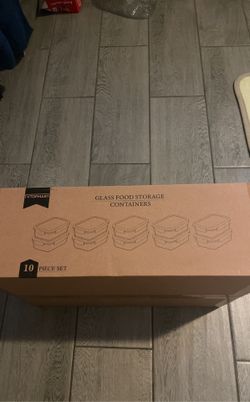 10 Pc ,Glass Food Storage Conteiner 22oz