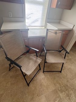 Pair of Raidan Fabric Folding Outdoor Chairs