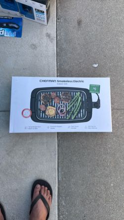 Chefman Smokeless Indoor Electric Grill - Pyramid -Shaped Grates, Drip Tray