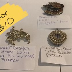 Multiple Brooch lots.  Fashion Jewelry.    3/$10 or 3/$15.   