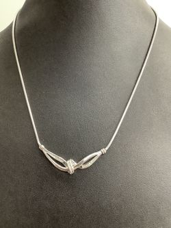 Sterling Silver Diamond Necklace