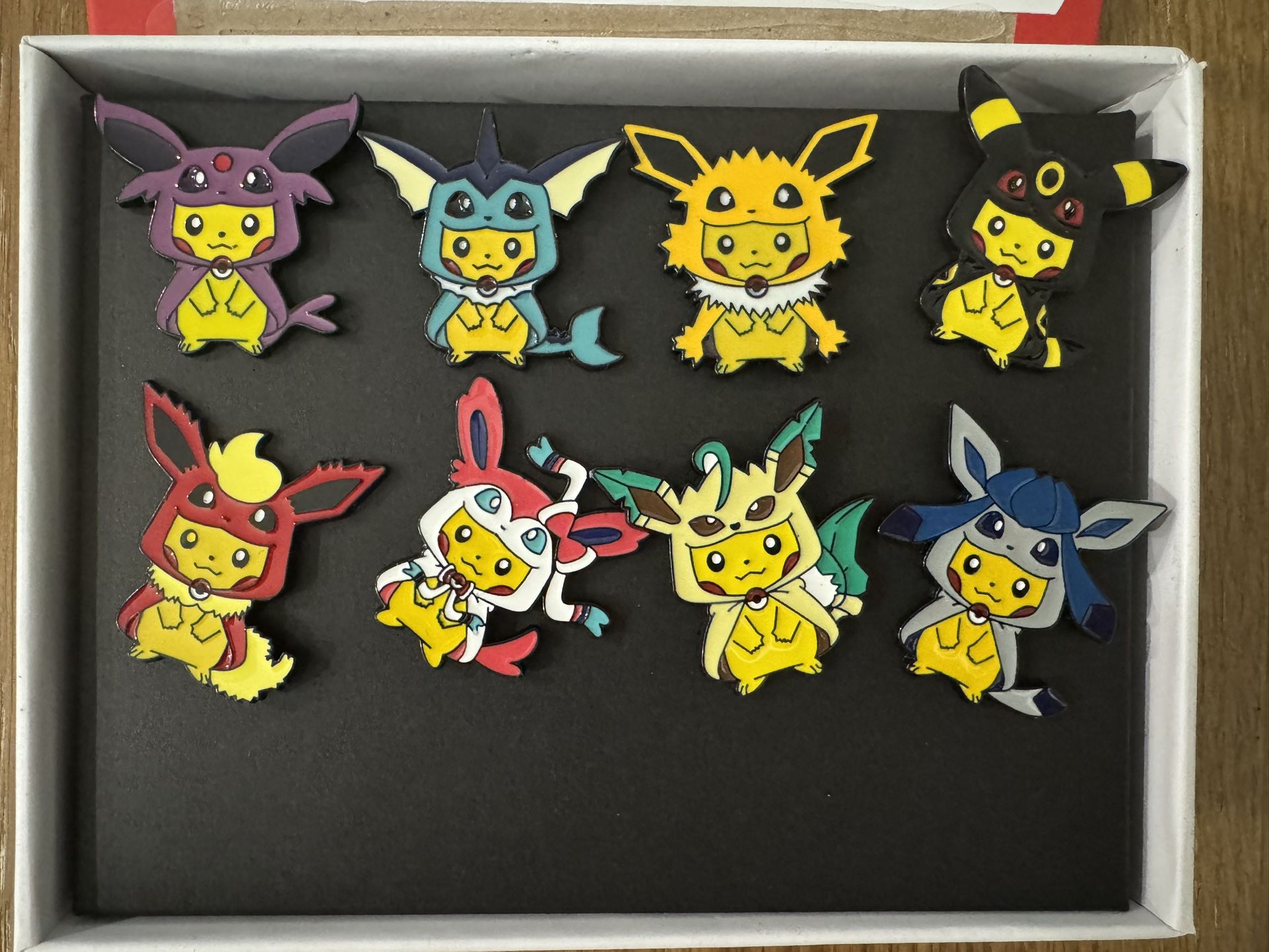 Pokemon Eevee Poncho Pikachu Pins
