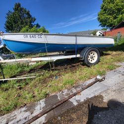 14.7ft Aluminum Boat W/7,5hp Honda