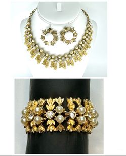 Vintage Sarah Coventry Parures Set Royal Highness Necklace Bracelet Earrings EUC