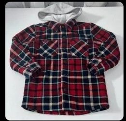 Boy’s Youth Fleece Sherpa Lined Snap Up warm Hooded Jacket sweater Sweatshirt Top L Large 14 16 shirt