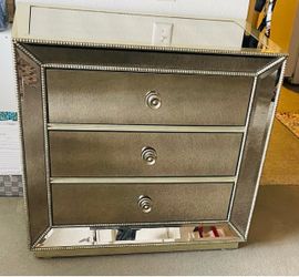 Omni Mirrored 3-Drawer Nightstand