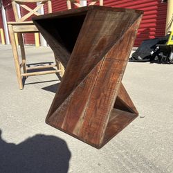 Multidimensional Wood Side Table Nightstand 