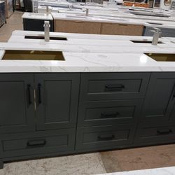 72in. ASE Bathroom Vanity! 
Hardwood, Slow Closing, Choice of Quartz Top, Backsplash. Sink Included