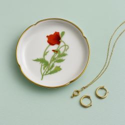 Rosenthal Germany 1960s Red Poppy Porcelain Pin Dish, 4”