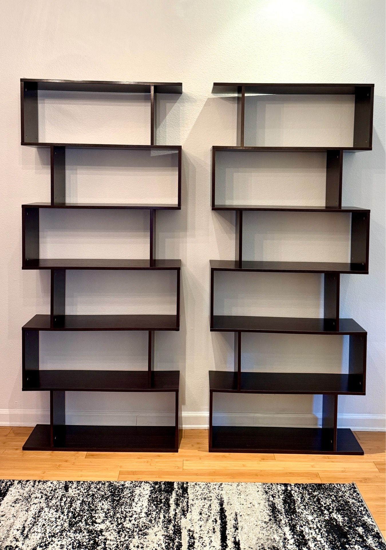 Bookshelf Room Divider Tall 6 Tier Modern
