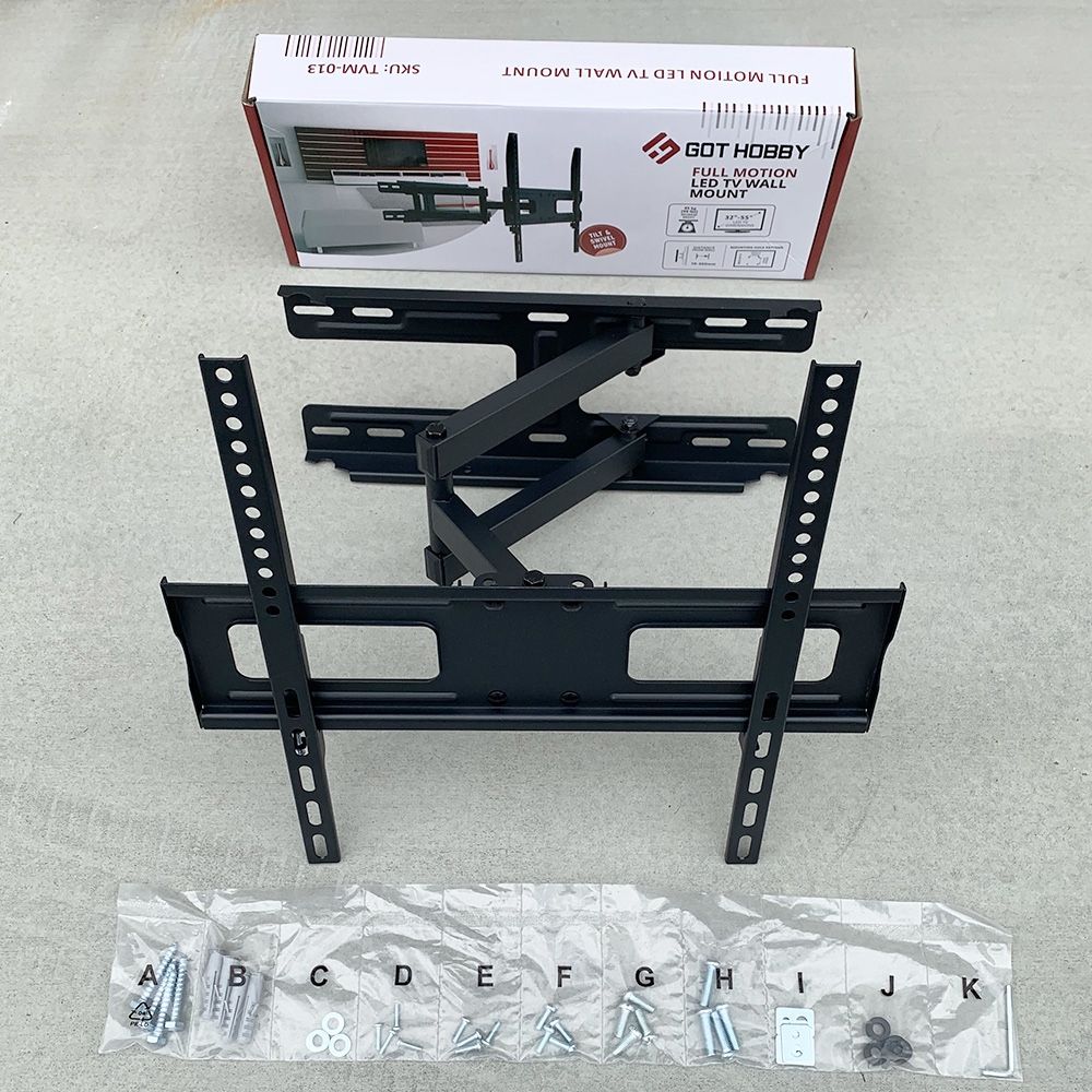 New In Box $25 Full Motion 32-55” TV Wall Mount Bracket Dual Arms Swivel Tilts Max 99lbs
