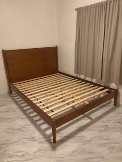 Mid-Century Modern Wood Bed Frame