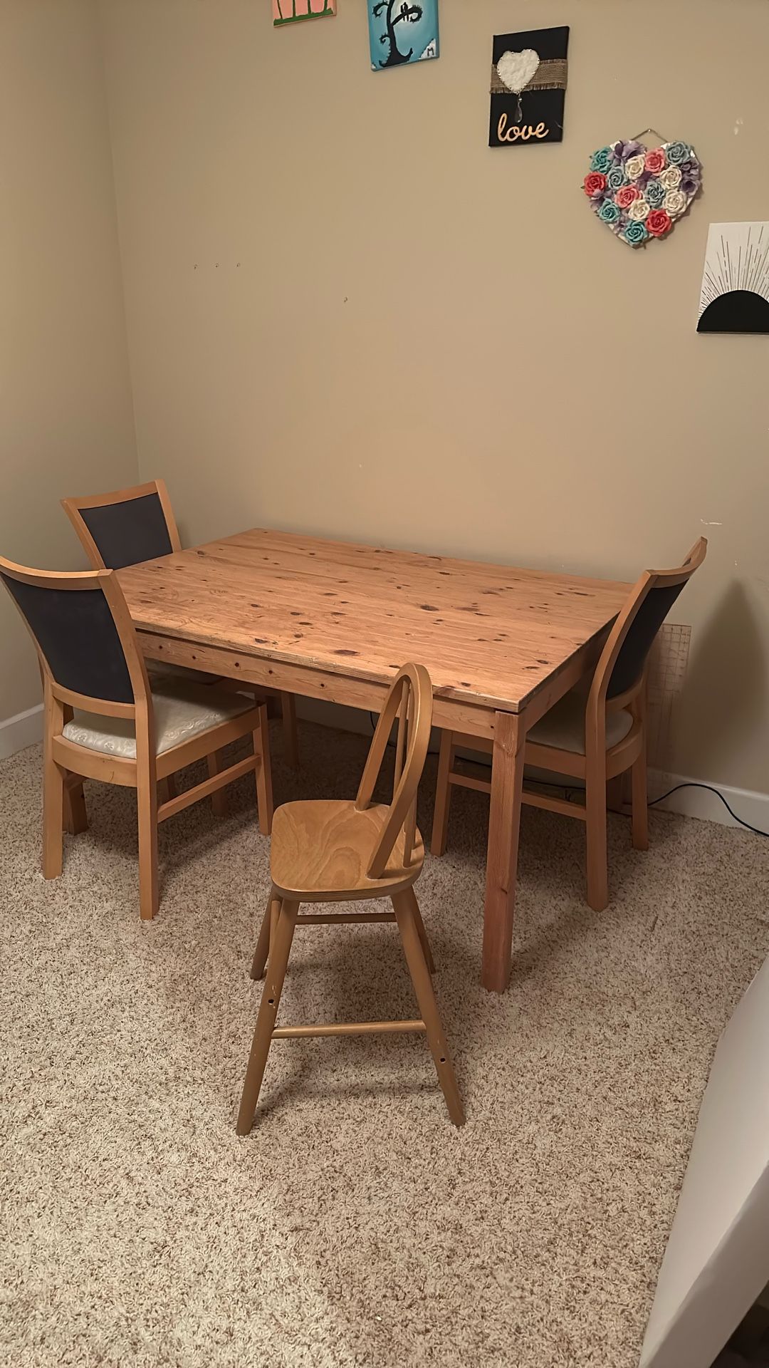 Solid pine dining table