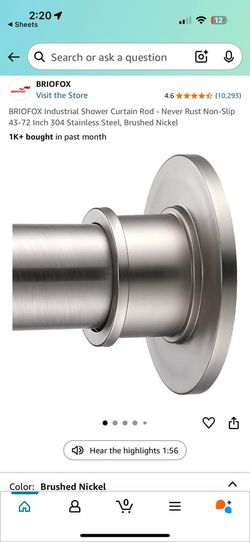BRIOFOX Rustproof Shower Curtain Rod 43-72" – E21