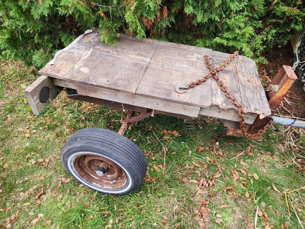 Utility Trailer Heavy Duty Frame Compact Working & Lights BEST OFFER