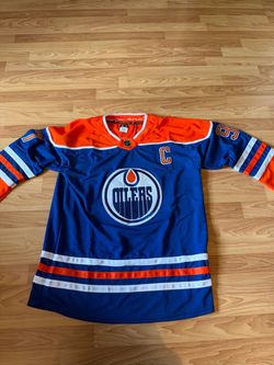 Fanatics Edmonton Oilers Connor McDavid #97 NHL Jersey Blue/Orange/54