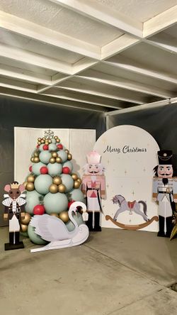 Nutcracker Christmas Decor Balloons Backdrop