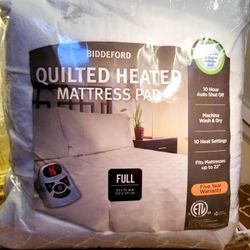 Biddeford Blanket Quilted Heated Full Mattress Pad with Digital Control