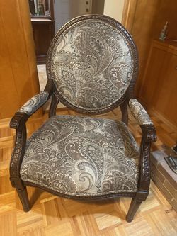 Traditional Accent Chairs with Carved Wood Frames