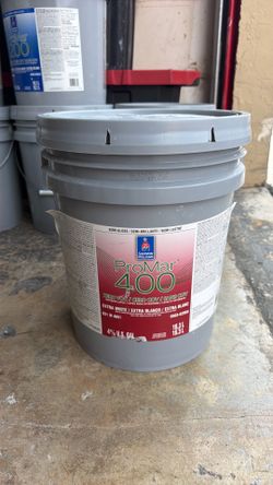 5 Gallon Sherwin Williams Promar 400 Semi Gloss Interior Ultra White Paint One-Coat Paint NEW