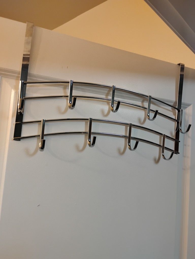 Metal Closet Hook 17"LX10"W, door mounted coat hooks