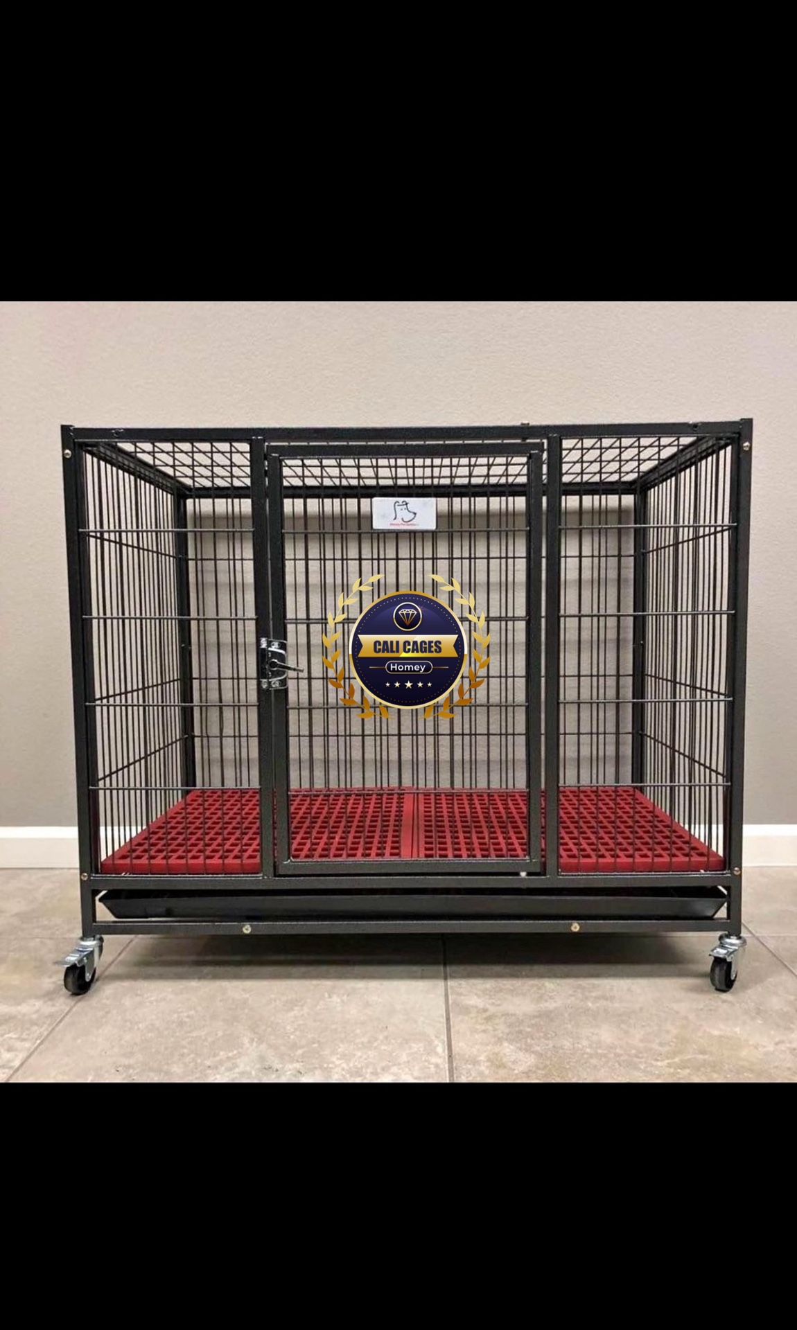 Dog Cage Kennel Size 37 Folding Medium With Grid & Tray