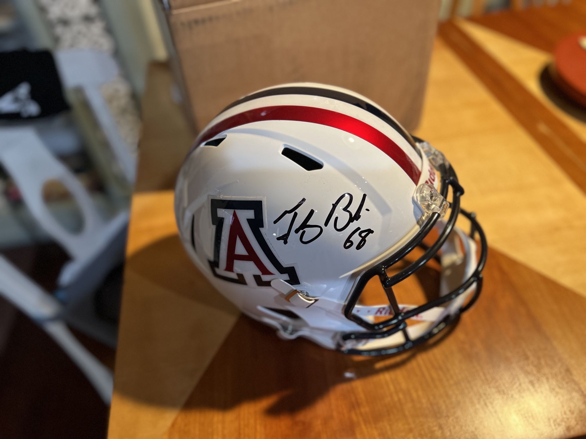 Signed University of Arizona Football Helmet By Tedy Bruschi