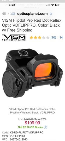 VISM Flipdot Pro Red Dot Reflex Optic VDFLIPPRO