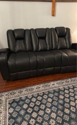 Power reclining sofa Black