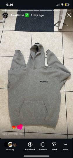 Essential hoodie dark oat size L