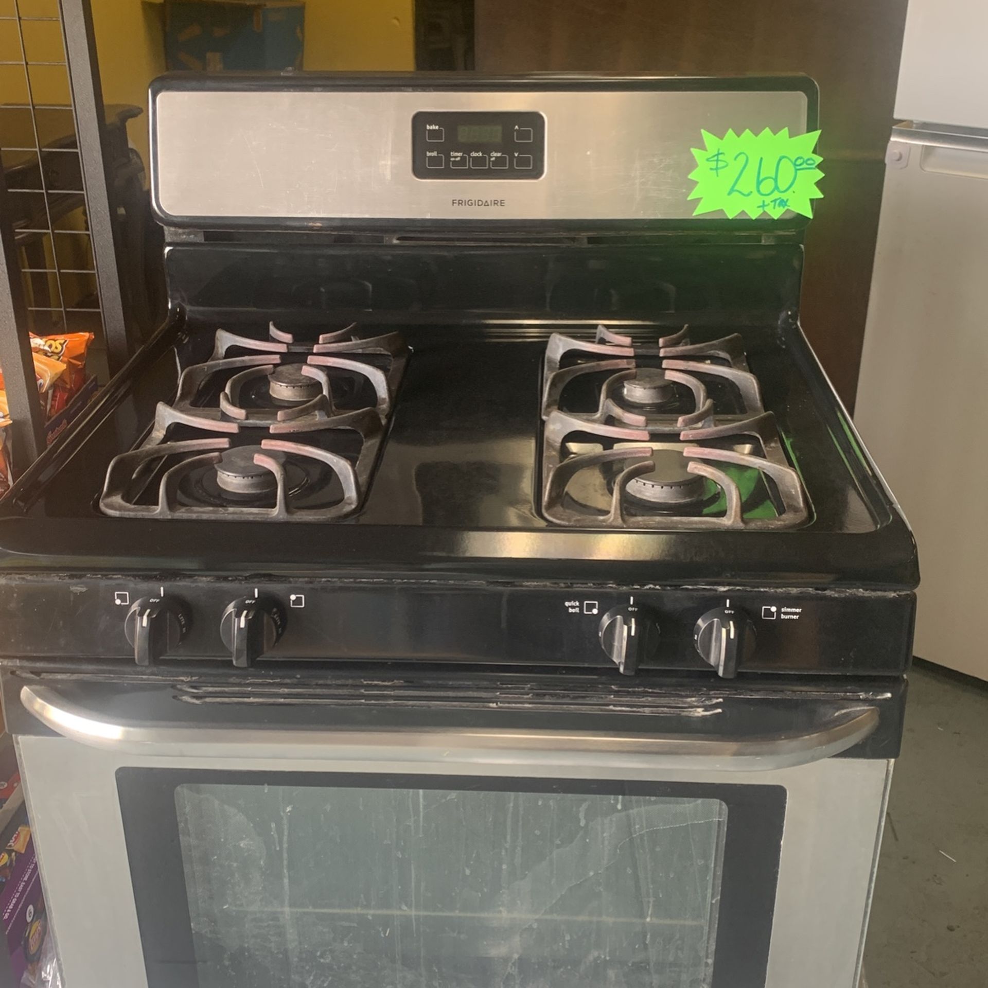 $260 Stainless steel and black stove