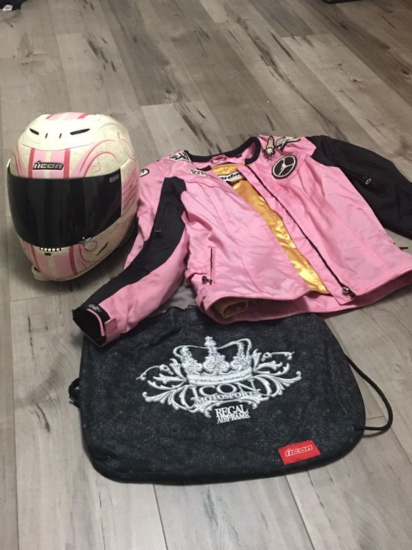 Motorcycle women Jordan Jacket XS / Icon Helmet Medium