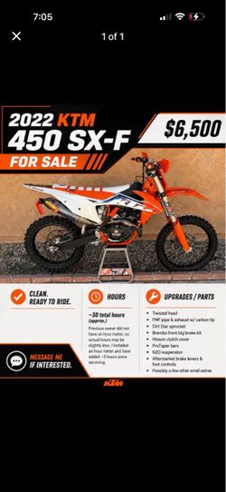 2022 KTM 450 SX-F Dirt Bike