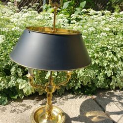 Vintage Brass Lamp/tin Shade 