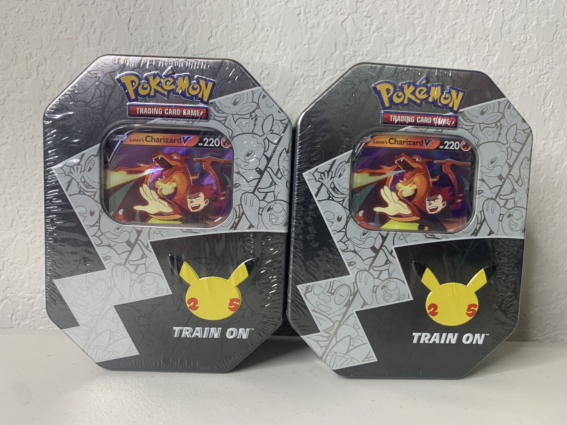 Pokemon Celebrations 25th Anniversary Lance’s Charizard V MINI TIN - LOT OF 2