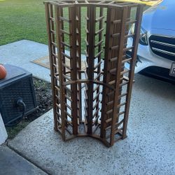 48 Bottle Curved Corner Vintage Wooden Wine Rack