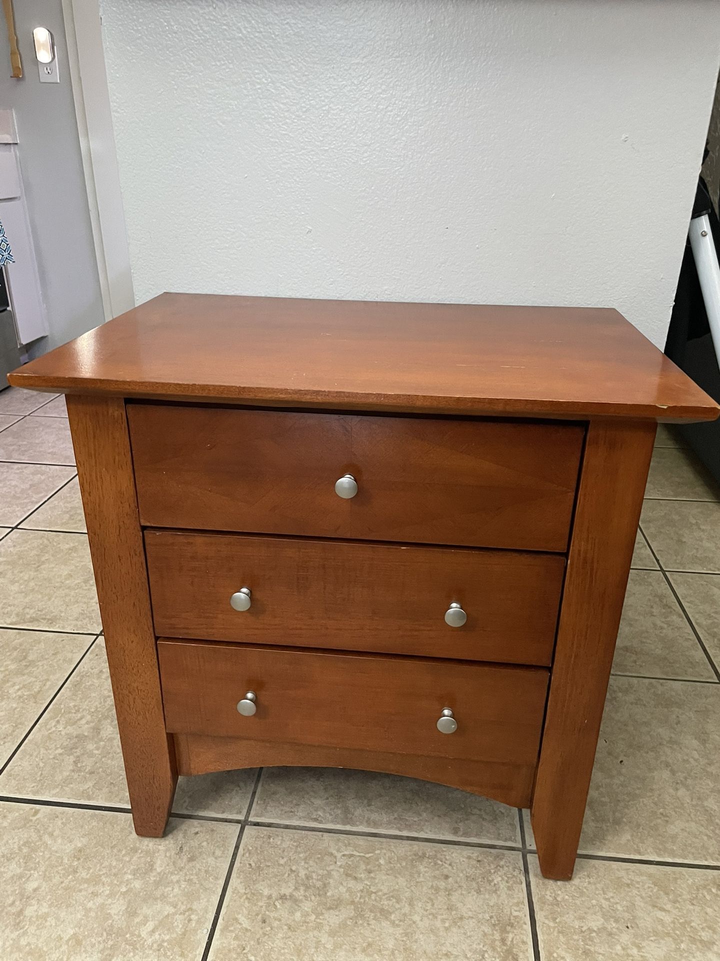Solid Wood Table Night Stand Drawers End Table