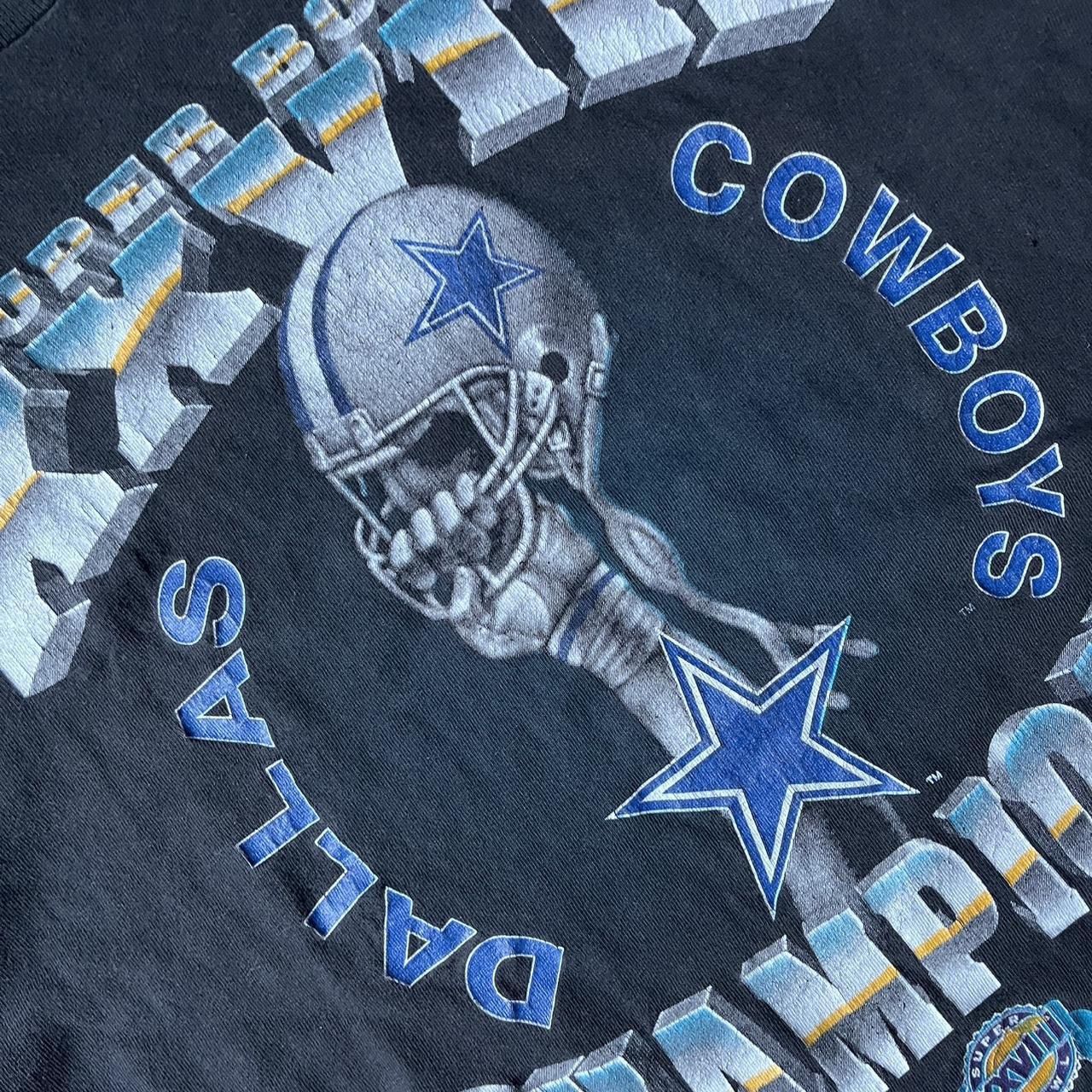 Vintage 90s Football Tshirt: Dallas Cowboys Starter Champions tee black and blue #NFL #Cowboys Single stitch Drop shoulders