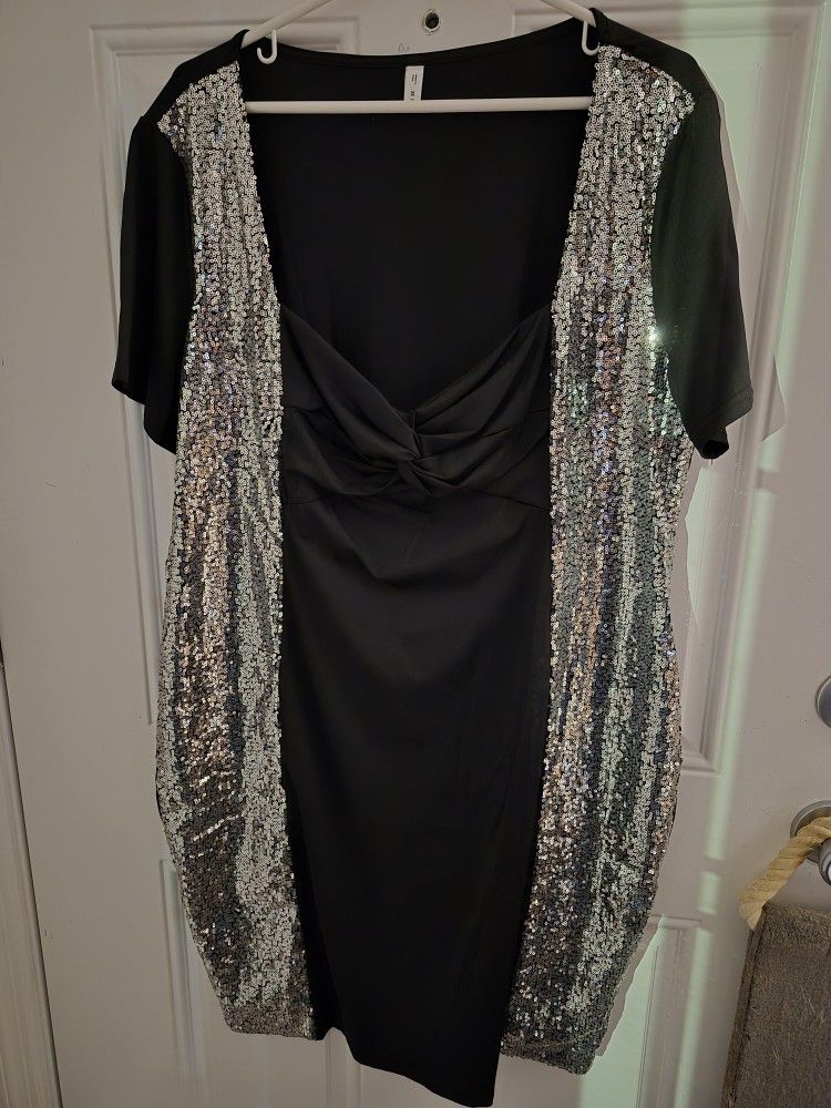 Womens Party Dress Black And Silver