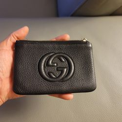 Black Leather Change Wallet 
