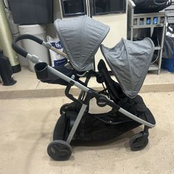 Graco Double Stroller – Front & Back Seats – Smooth Ride – Clean