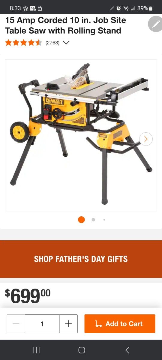 Dewalt 10" Table Saw