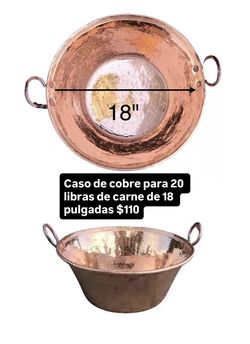 caso de cobre 18 pulgadas de diámetro para 20 libras de carne