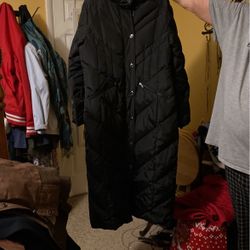 London Fog Black Puffer Long Coat