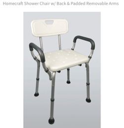 HOMECRAFT SHOWER CHAIRS W/back and padded removable arms
