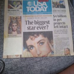 USA Today March 24th 2011 The Biggest Start Ever Elizabeth Taylor